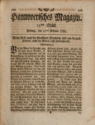 Hannoverisches Magazin (Hannoversche Anzeigen) Freitag 21. Februar 1783