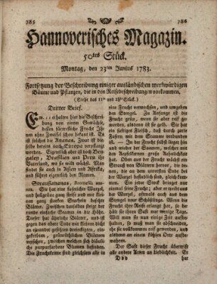 Hannoverisches Magazin (Hannoversche Anzeigen) Montag 23. Juni 1783