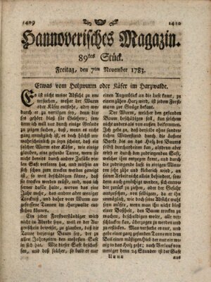 Hannoverisches Magazin (Hannoversche Anzeigen) Freitag 7. November 1783