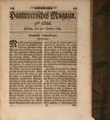 Hannoverisches Magazin (Hannoversche Anzeigen) Freitag 30. Januar 1784