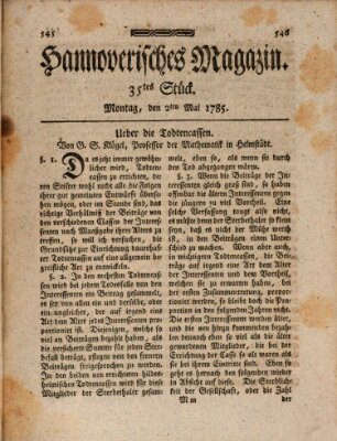 Hannoverisches Magazin (Hannoversche Anzeigen) Montag 2. Mai 1785