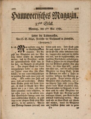 Hannoverisches Magazin (Hannoversche Anzeigen) Montag 9. Mai 1785