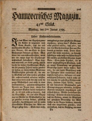 Hannoverisches Magazin (Hannoversche Anzeigen) Montag 6. Juni 1785