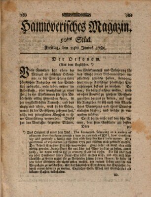 Hannoverisches Magazin (Hannoversche Anzeigen) Freitag 24. Juni 1785