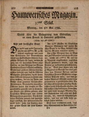 Hannoverisches Magazin (Hannoversche Anzeigen) Montag 8. Mai 1786