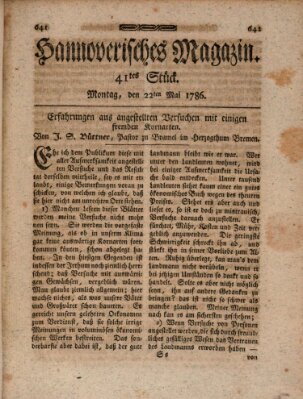 Hannoverisches Magazin (Hannoversche Anzeigen) Montag 22. Mai 1786