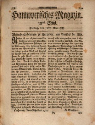 Hannoverisches Magazin (Hannoversche Anzeigen) Freitag 11. Mai 1787