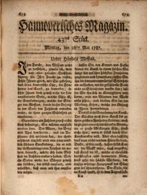 Hannoverisches Magazin (Hannoversche Anzeigen) Montag 28. Mai 1787