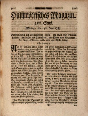 Hannoverisches Magazin (Hannoversche Anzeigen) Montag 25. Juni 1787