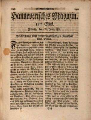 Hannoverisches Magazin (Hannoversche Anzeigen) Freitag 6. Juli 1787