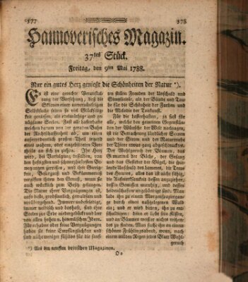 Hannoverisches Magazin (Hannoversche Anzeigen) Freitag 9. Mai 1788