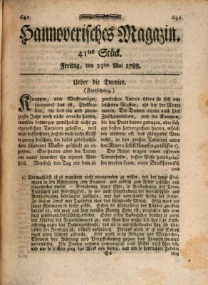 Hannoverisches Magazin (Hannoversche Anzeigen) Freitag 23. Mai 1788