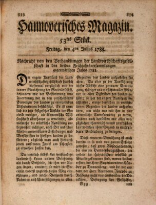 Hannoverisches Magazin (Hannoversche Anzeigen) Freitag 4. Juli 1788