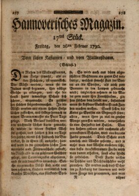 Hannoverisches Magazin (Hannoversche Anzeigen) Freitag 26. Februar 1790