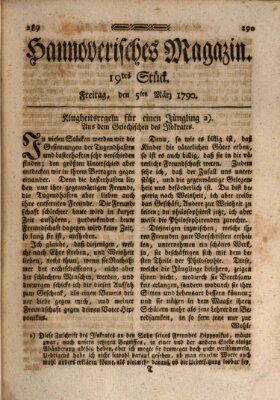 Hannoverisches Magazin (Hannoversche Anzeigen) Freitag 5. März 1790