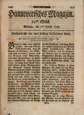 Hannoverisches Magazin (Hannoversche Anzeigen) Montag 5. Juli 1790