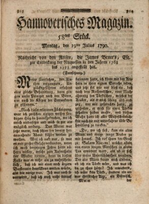 Hannoverisches Magazin (Hannoversche Anzeigen) Montag 19. Juli 1790