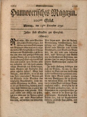 Hannoverisches Magazin (Hannoversche Anzeigen) Montag 13. Dezember 1790