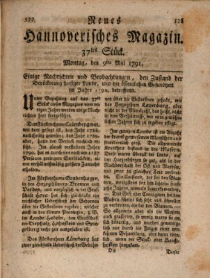 Neues hannoversches Magazin (Hannoversche Anzeigen) Montag 9. Mai 1791