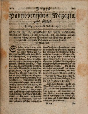 Neues hannoversches Magazin (Hannoversche Anzeigen) Freitag 22. Juli 1791