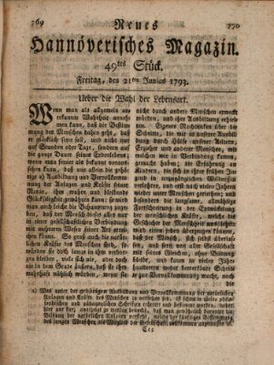 Neues hannoversches Magazin (Hannoversche Anzeigen) Freitag 21. Juni 1793