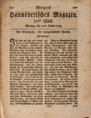 Neues hannoversches Magazin (Hannoversche Anzeigen) Montag 29. Juli 1793