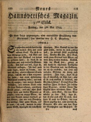 Neues hannoversches Magazin (Hannoversche Anzeigen) Freitag 9. Mai 1794