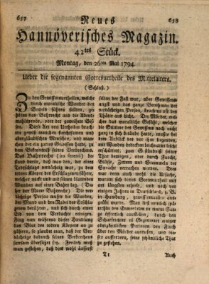 Neues hannoversches Magazin (Hannoversche Anzeigen) Montag 26. Mai 1794