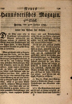 Neues hannoversches Magazin (Hannoversche Anzeigen) Freitag 30. Januar 1795