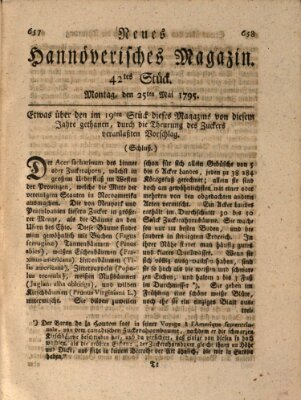 Neues hannoversches Magazin (Hannoversche Anzeigen) Montag 25. Mai 1795