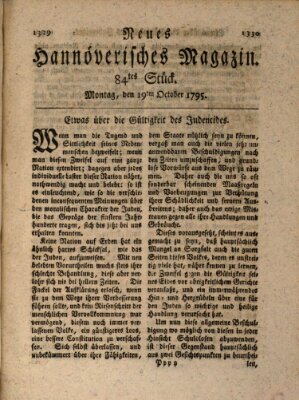 Neues hannoversches Magazin (Hannoversche Anzeigen) Montag 19. Oktober 1795