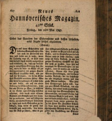 Neues hannoversches Magazin (Hannoversche Anzeigen) Freitag 26. Mai 1797