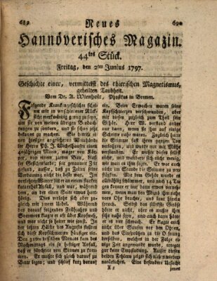 Neues hannoversches Magazin (Hannoversche Anzeigen) Freitag 2. Juni 1797