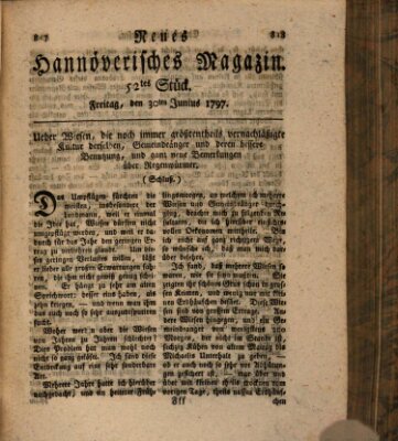 Neues hannoversches Magazin (Hannoversche Anzeigen) Freitag 30. Juni 1797