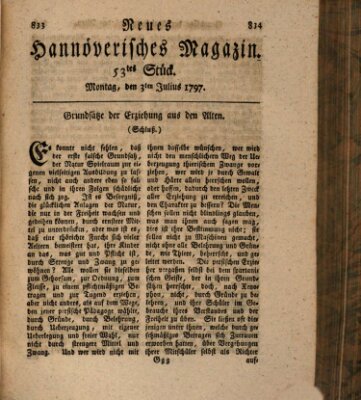 Neues hannoversches Magazin (Hannoversche Anzeigen) Montag 3. Juli 1797