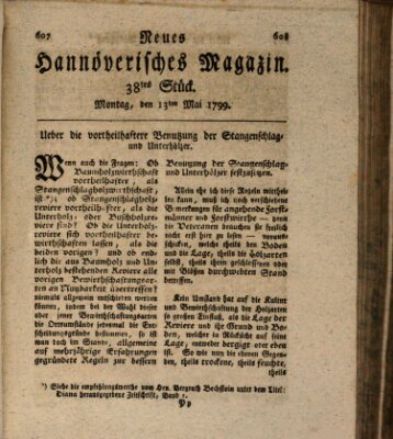 Neues hannoversches Magazin (Hannoversche Anzeigen) Montag 13. Mai 1799