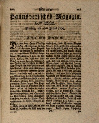 Neues hannoversches Magazin (Hannoversche Anzeigen) Montag 29. Juli 1799