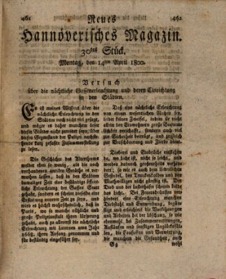 Neues hannoversches Magazin (Hannoversche Anzeigen) Montag 14. April 1800