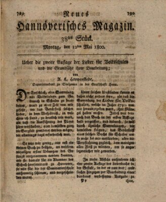 Neues hannoversches Magazin (Hannoversche Anzeigen) Montag 12. Mai 1800