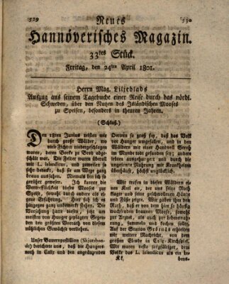 Neues hannoversches Magazin (Hannoversche Anzeigen) Freitag 24. April 1801