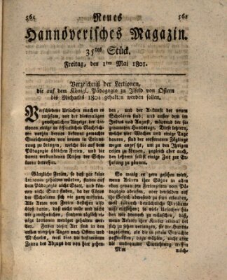Neues hannoversches Magazin (Hannoversche Anzeigen) Freitag 1. Mai 1801