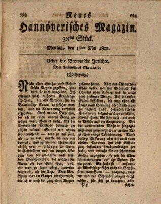 Neues hannoversches Magazin (Hannoversche Anzeigen) Montag 10. Mai 1802