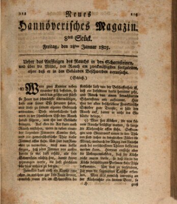 Neues hannoversches Magazin (Hannoversche Anzeigen) Freitag 28. Januar 1803