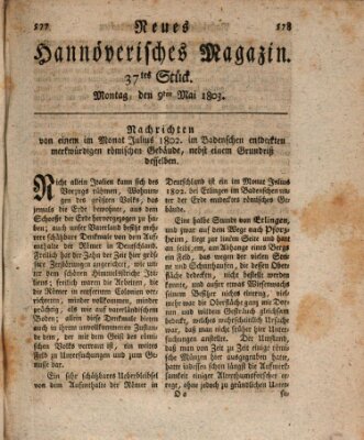 Neues hannoversches Magazin (Hannoversche Anzeigen) Montag 9. Mai 1803