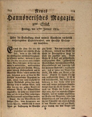 Neues hannoversches Magazin (Hannoversche Anzeigen) Freitag 27. Januar 1804