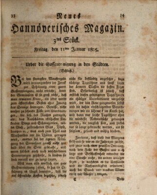 Neues hannoversches Magazin (Hannoversche Anzeigen) Freitag 11. Januar 1805