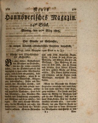 Neues hannoversches Magazin (Hannoversche Anzeigen) Montag 25. März 1805