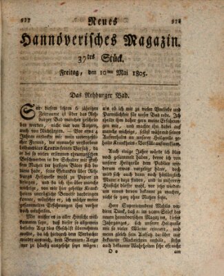 Neues hannoversches Magazin (Hannoversche Anzeigen) Freitag 10. Mai 1805