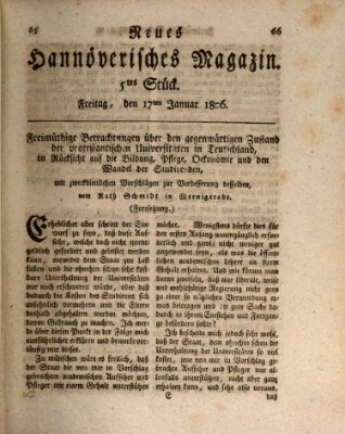 Neues hannoversches Magazin (Hannoversche Anzeigen) Freitag 17. Januar 1806