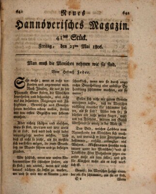 Neues hannoversches Magazin (Hannoversche Anzeigen) Freitag 23. Mai 1806